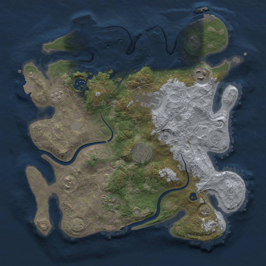 Rust Map: Procedural Map, Size: 3200, Seed: 3612481, 12 Monuments
