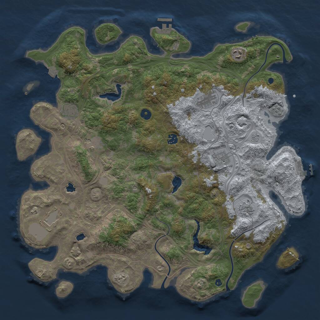 Rust Map: Procedural Map, Size: 4500, Seed: 683207, 15 Monuments