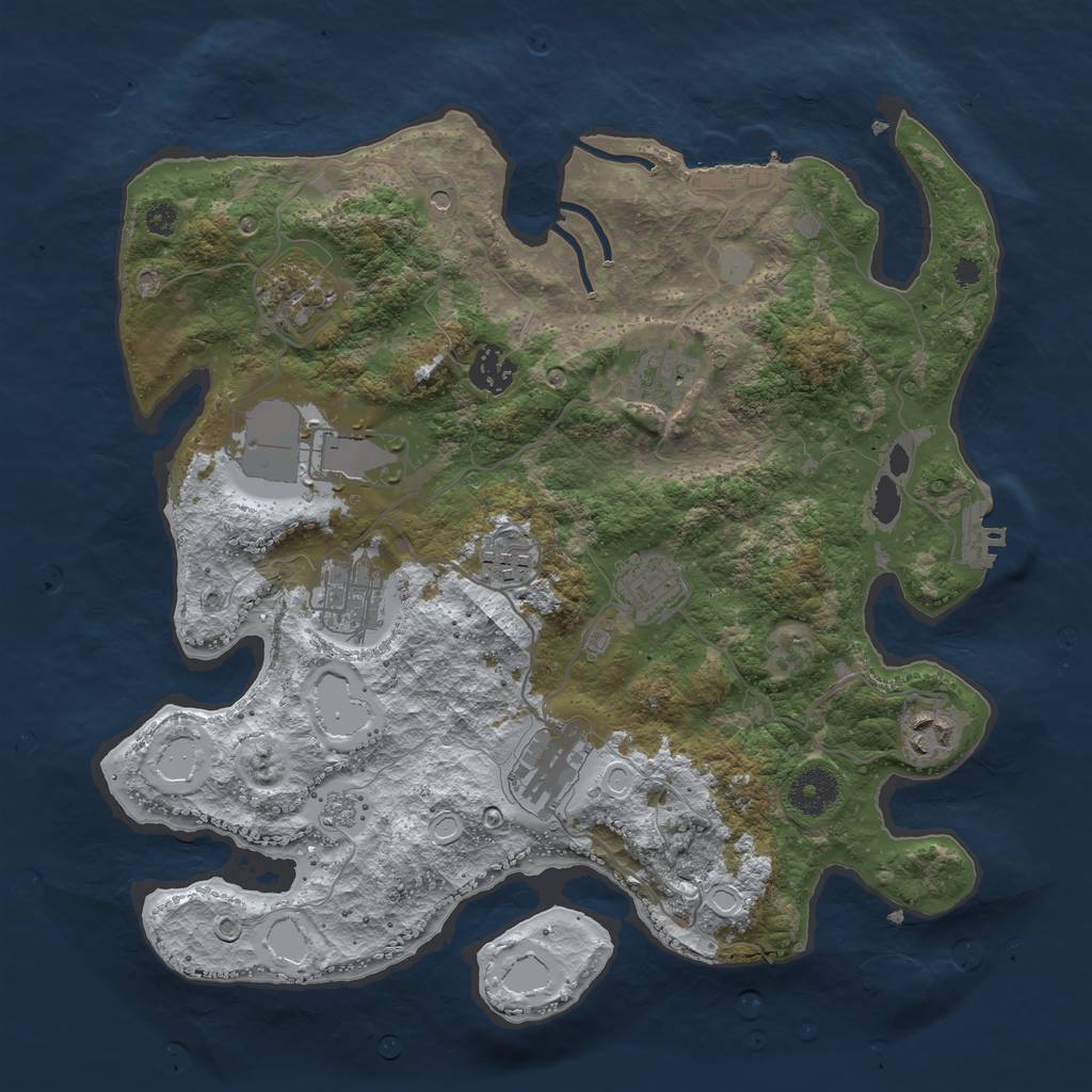 Rust Map: Procedural Map, Size: 3500, Seed: 5318008, 18 Monuments