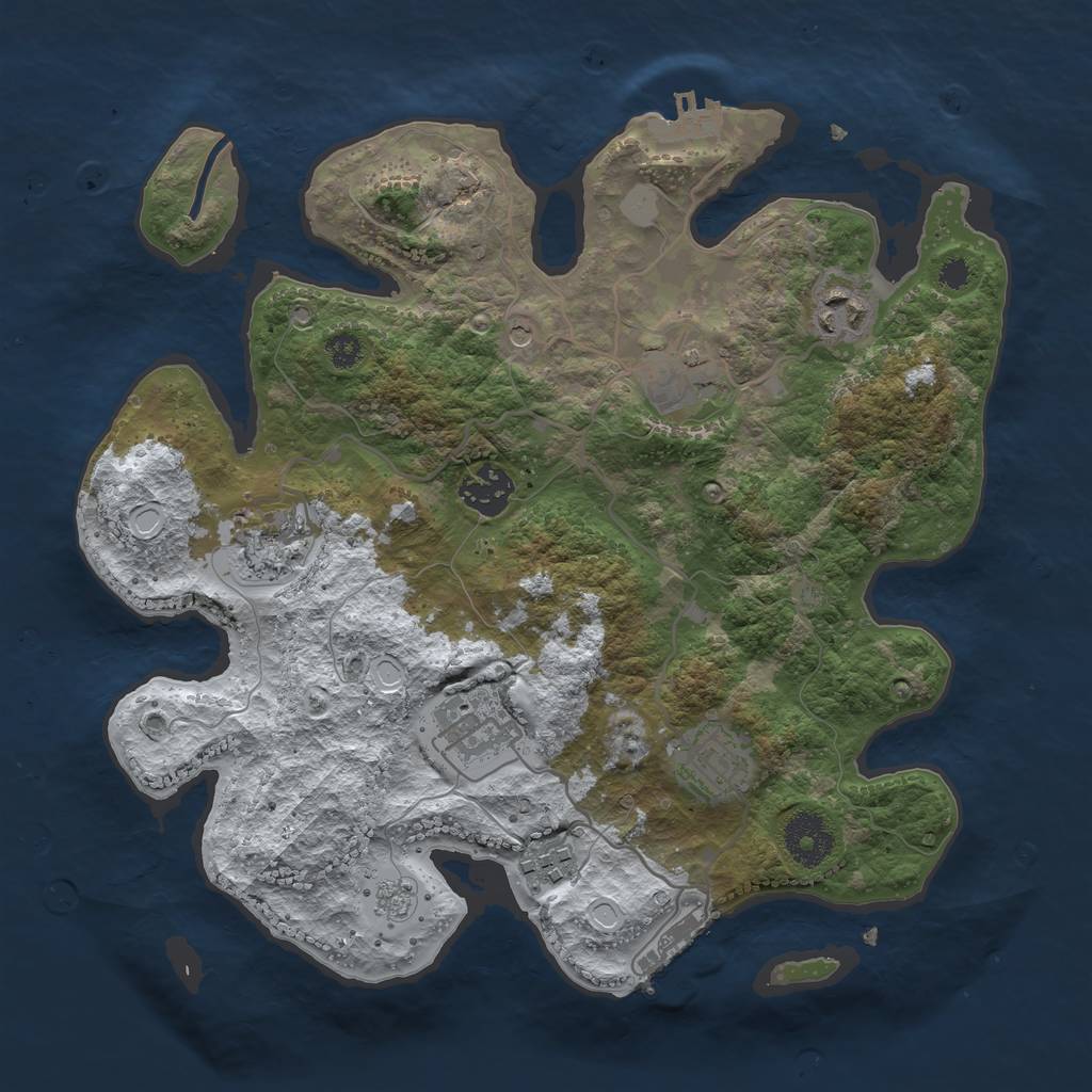Rust Map: Procedural Map, Size: 3200, Seed: 5183104, 16 Monuments
