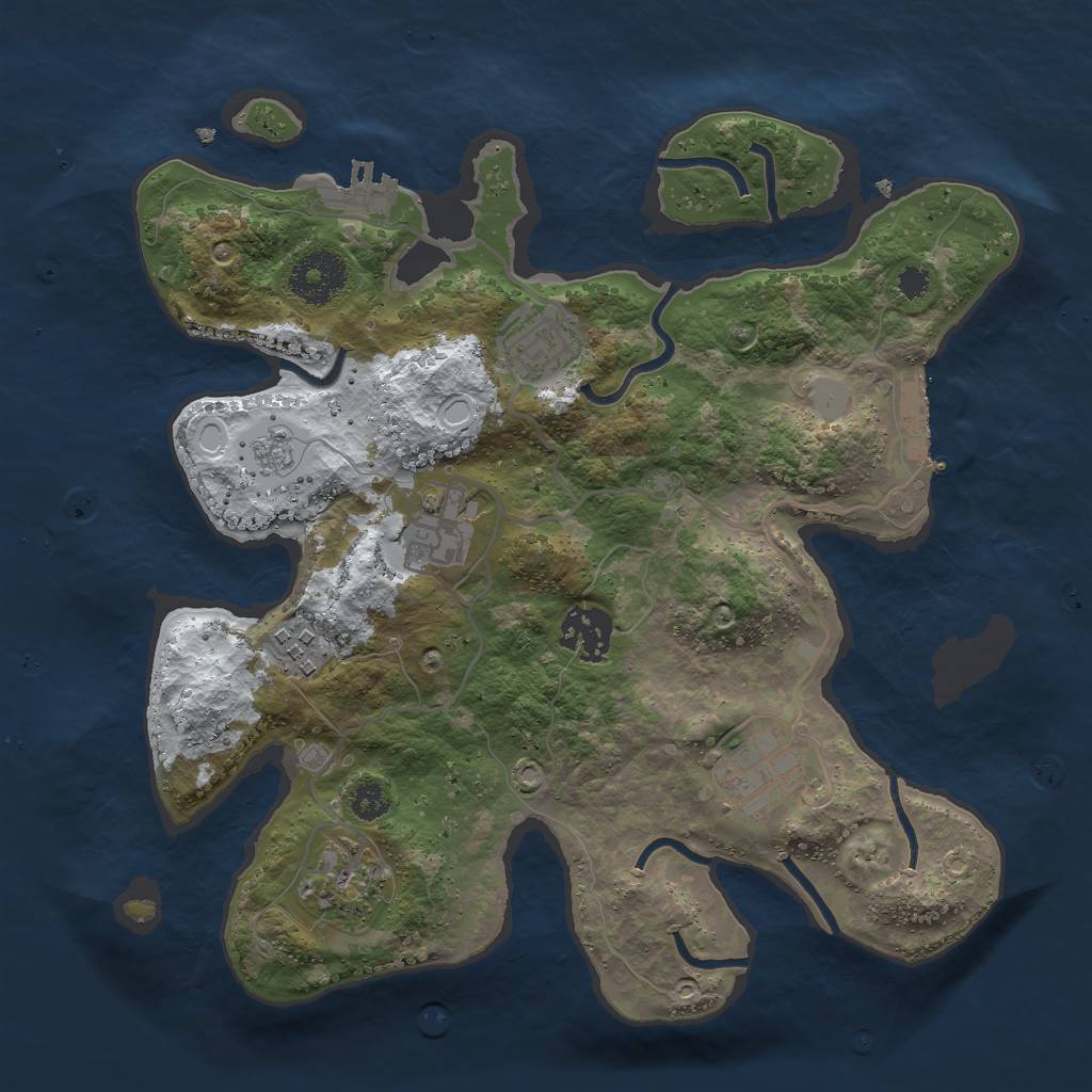 Rust Map: Procedural Map, Size: 3000, Seed: 82933, 14 Monuments