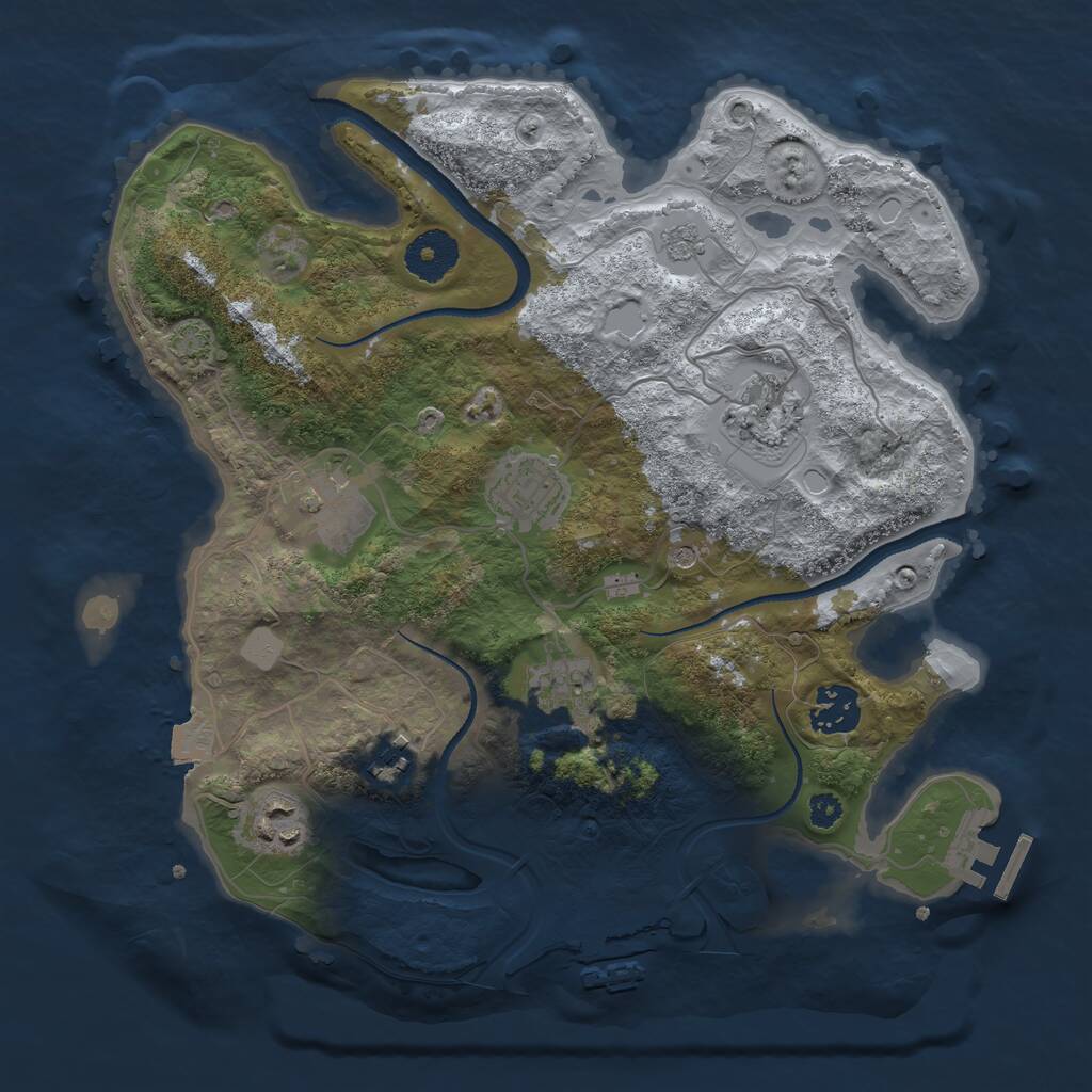 Rust Map: Procedural Map, Size: 3200, Seed: 5697938, 13 Monuments