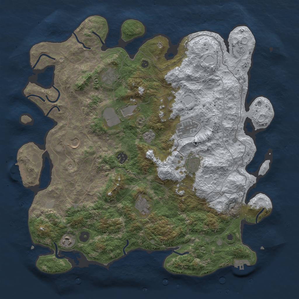 Rust Map: Procedural Map, Size: 4250, Seed: 6775, 18 Monuments