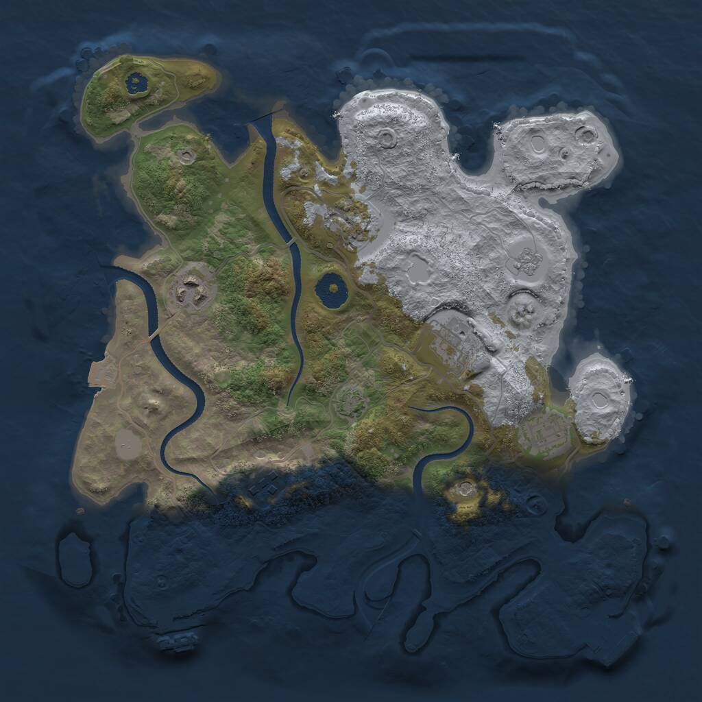 Rust Map: Procedural Map, Size: 3200, Seed: 1718605, 11 Monuments