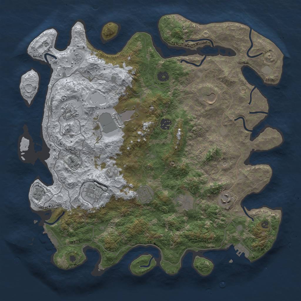 Rust Map: Procedural Map, Size: 4000, Seed: 78549, 18 Monuments