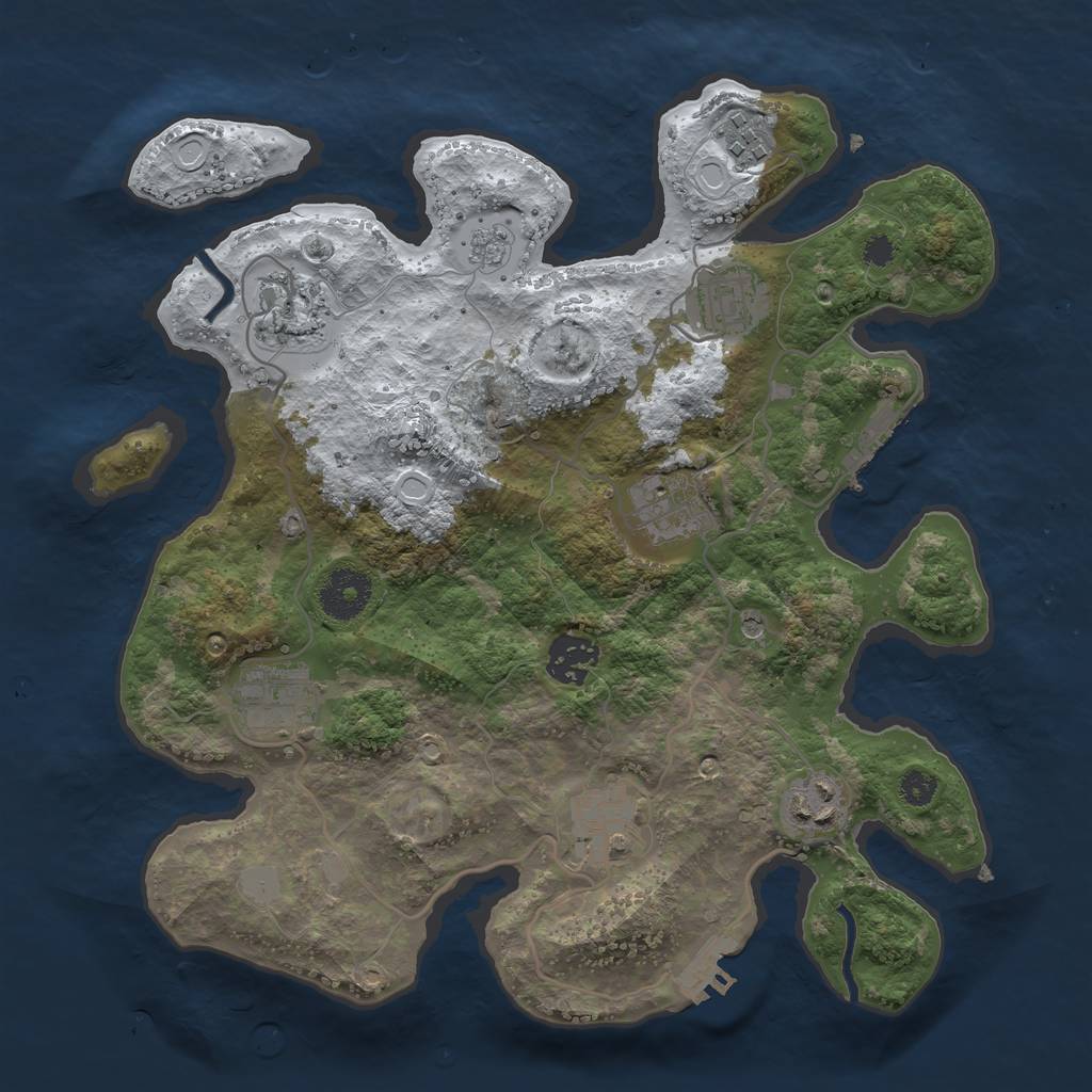 Rust Map: Procedural Map, Size: 3200, Seed: 1161306, 17 Monuments