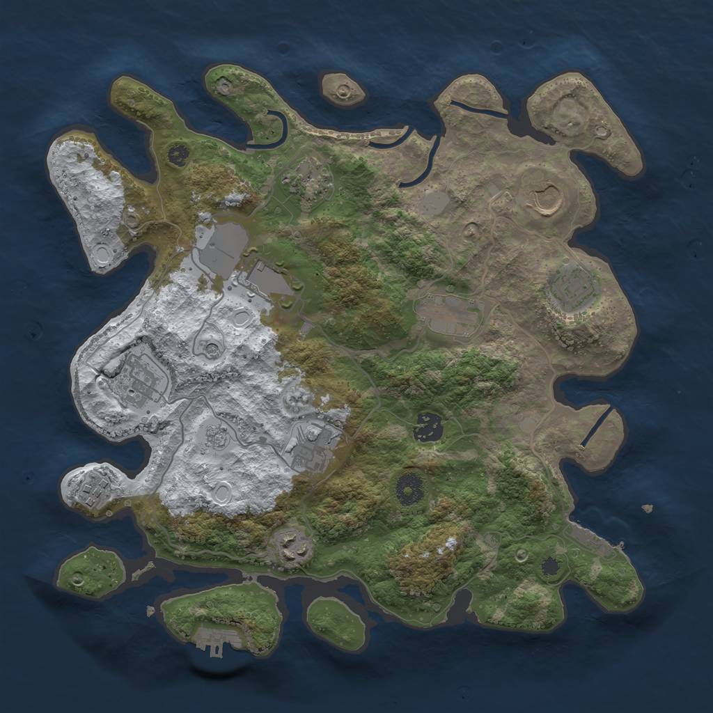 Rust Map: Procedural Map, Size: 3500, Seed: 1771074790, 19 Monuments
