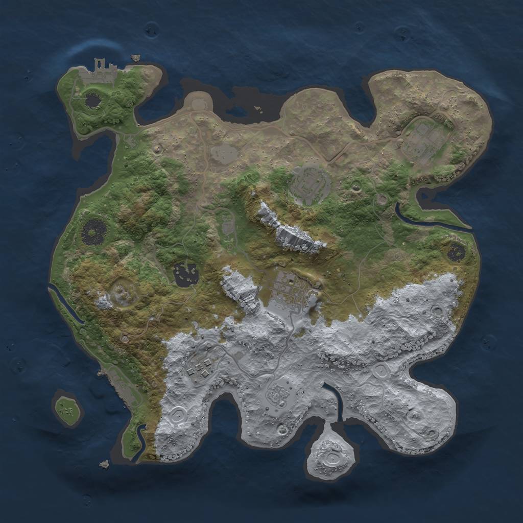 Rust Map: Procedural Map, Size: 3009, Seed: 50000, 13 Monuments