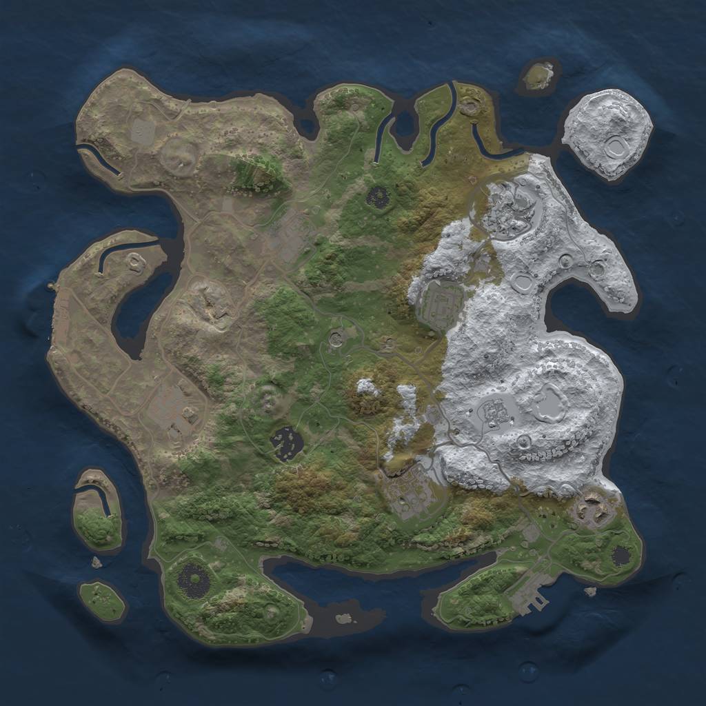 Rust Map: Procedural Map, Size: 3200, Seed: 3116909, 16 Monuments