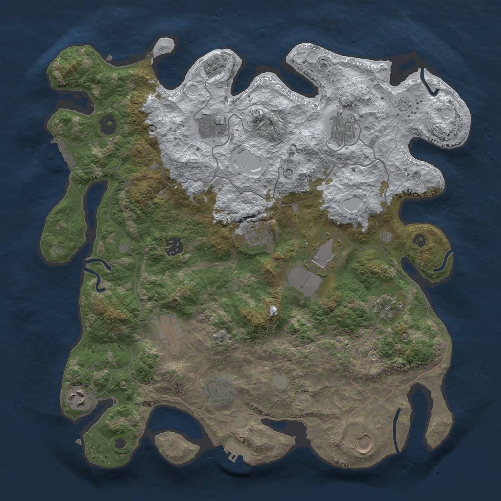 Rust Map: Procedural Map, Size: 4000, Seed: 123540, 20 Monuments