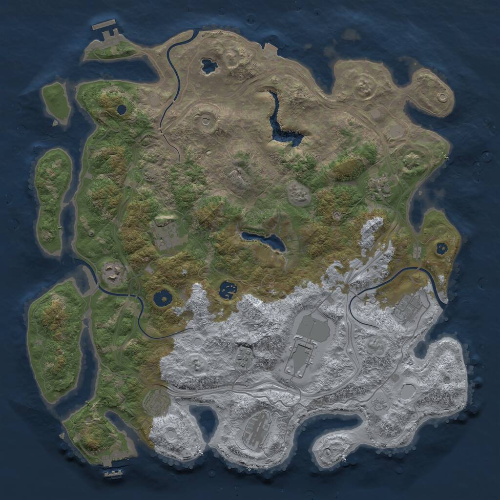 Rust Map: Procedural Map, Size: 4250, Seed: 1216184941, 15 Monuments