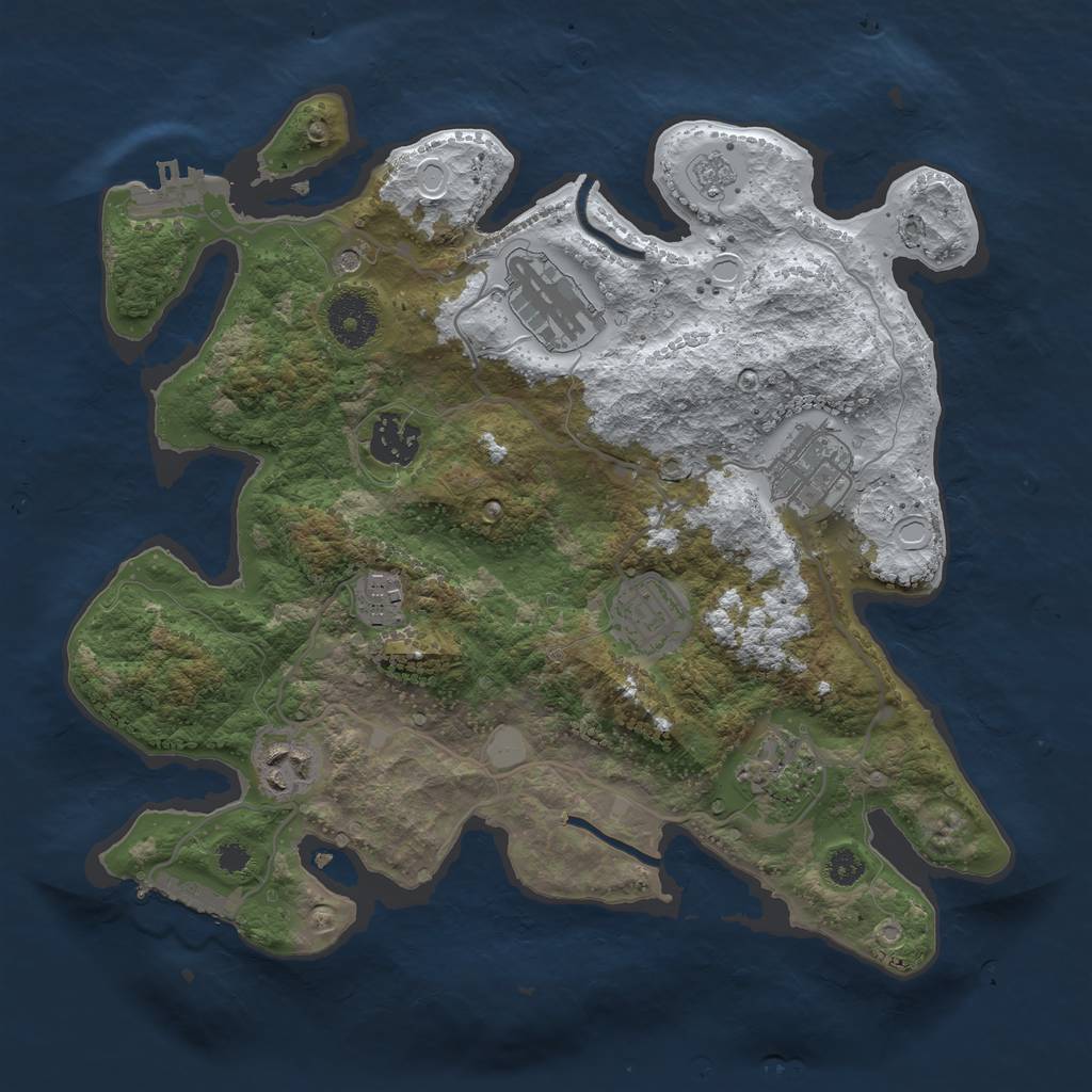 Rust Map: Procedural Map, Size: 3200, Seed: 1498395978, 16 Monuments