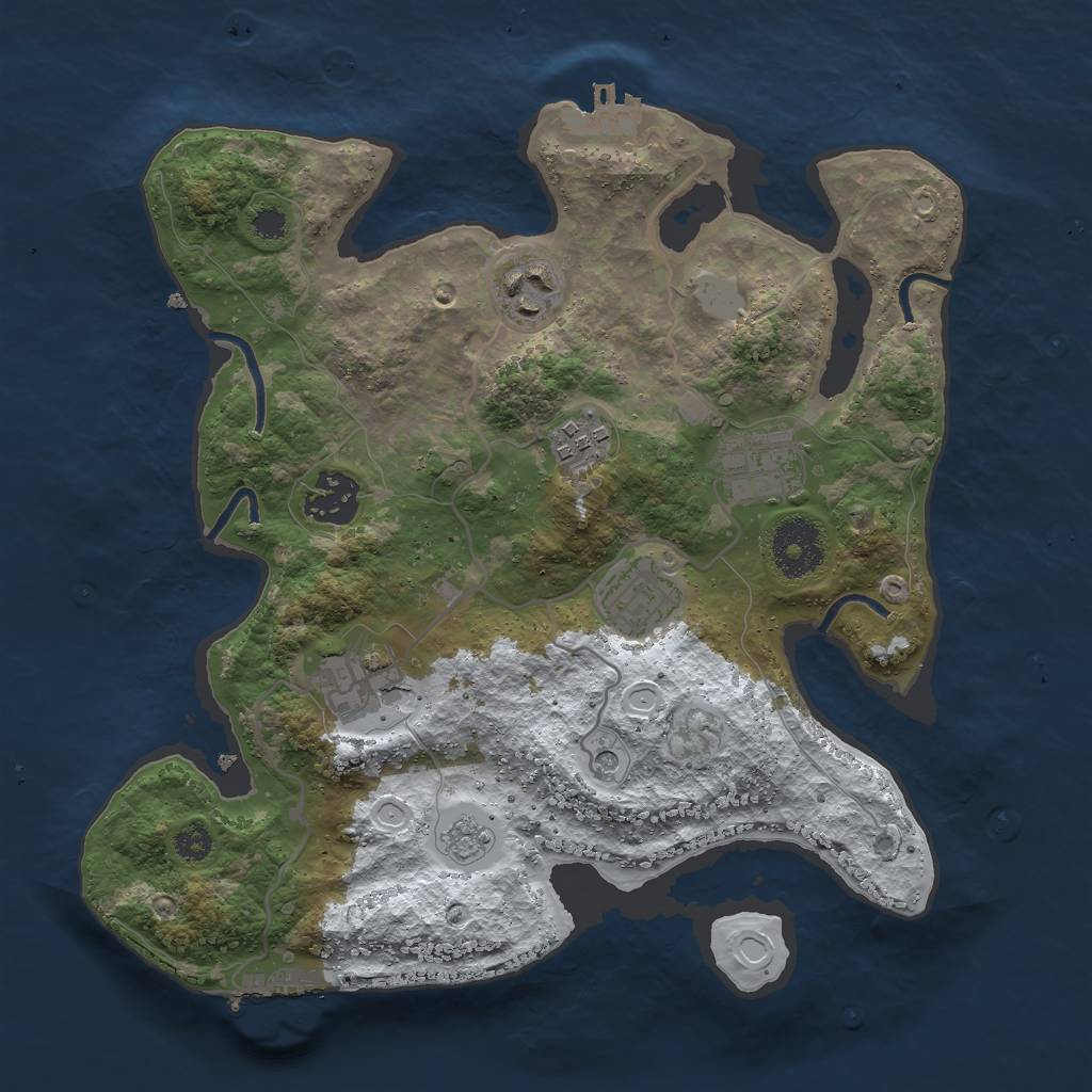 Rust Map: Procedural Map, Size: 3000, Seed: 937065015, 15 Monuments