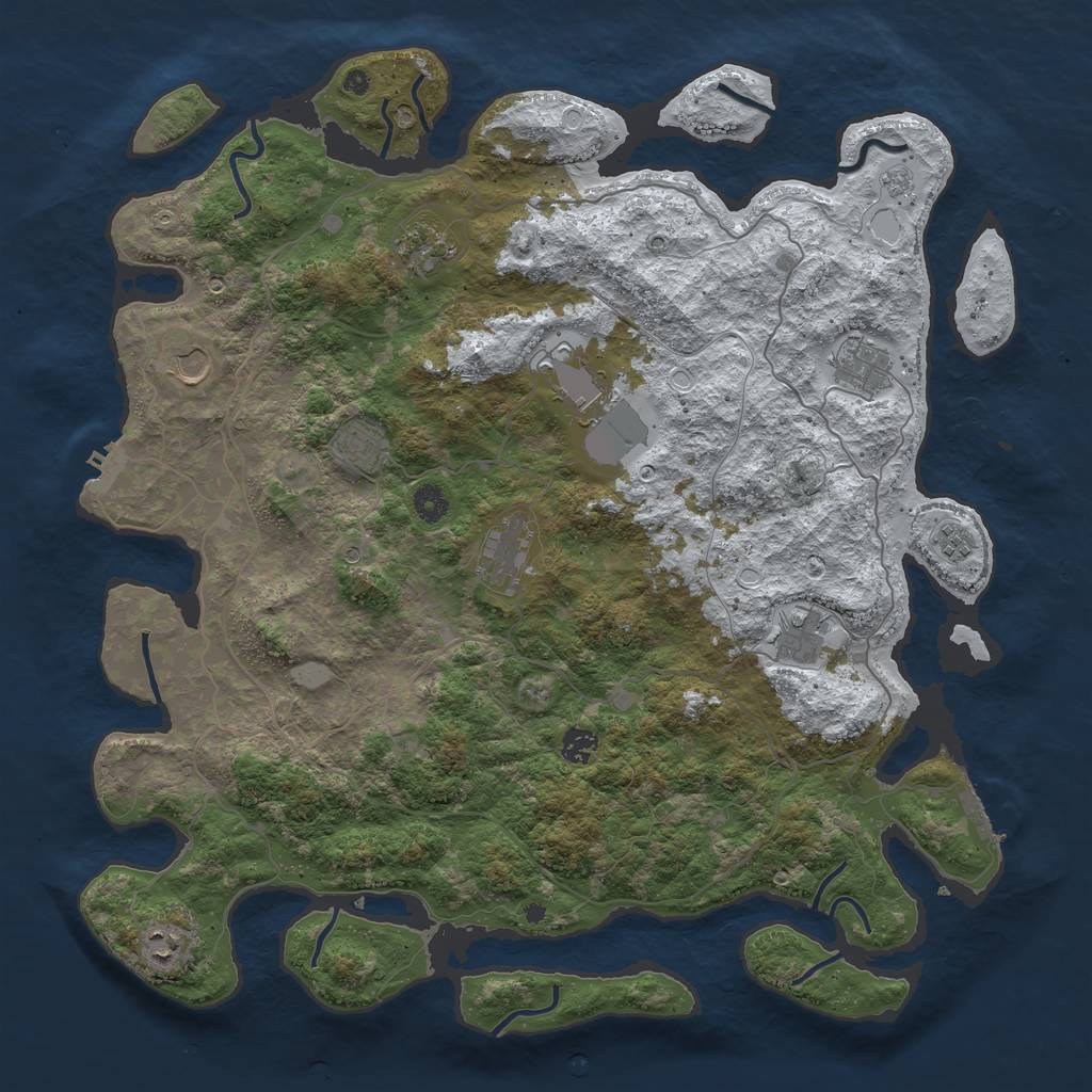Rust Map: Procedural Map, Size: 4500, Seed: 769537863, 19 Monuments