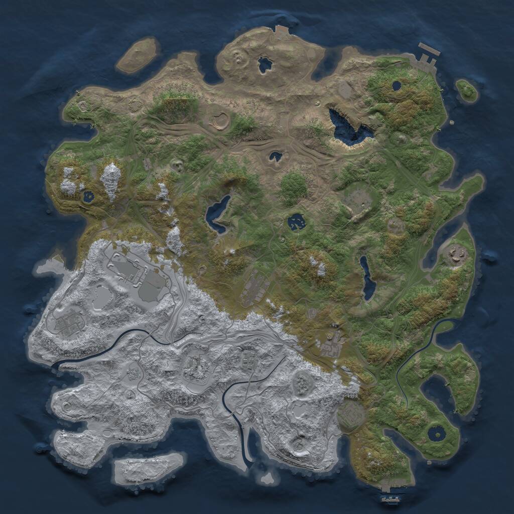 Rust Map: Procedural Map, Size: 4500, Seed: 1852975, 17 Monuments