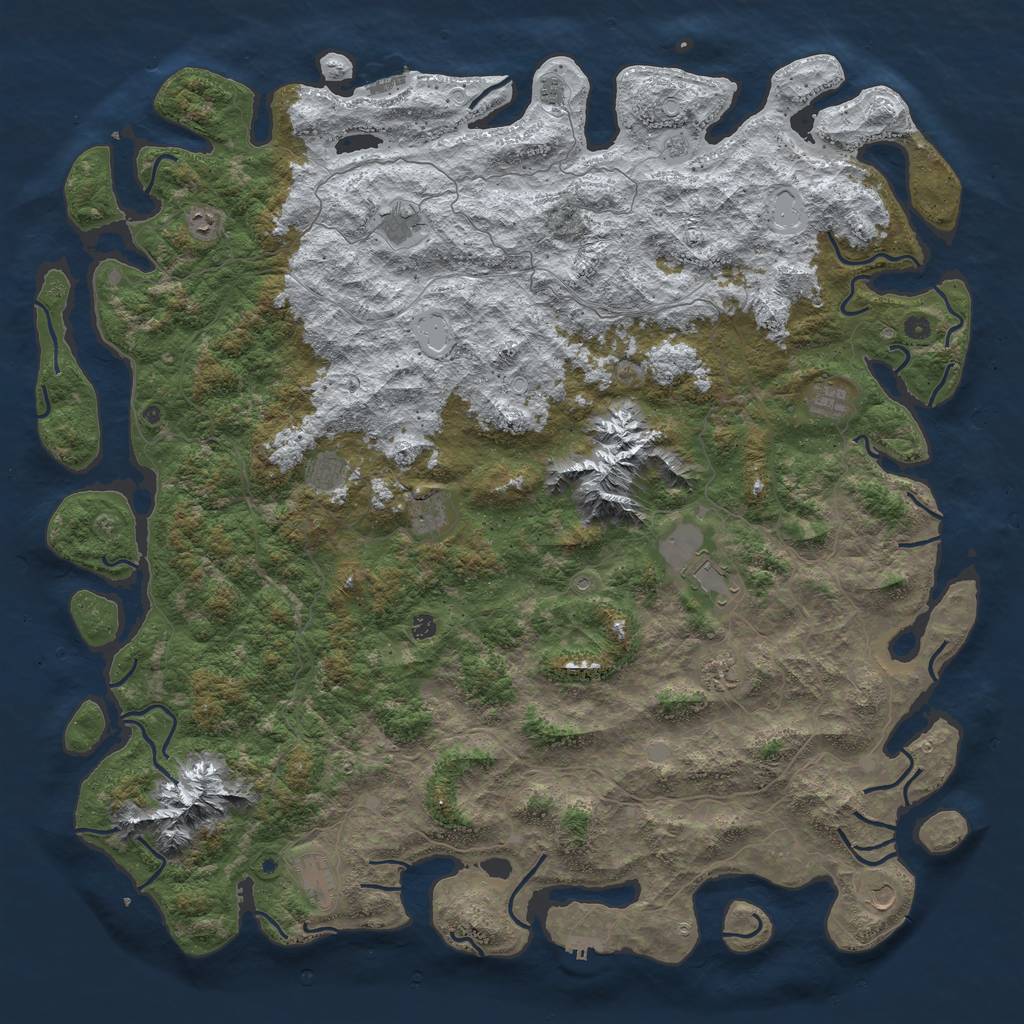 Rust Map: Procedural Map, Size: 6000, Seed: 183325, 20 Monuments