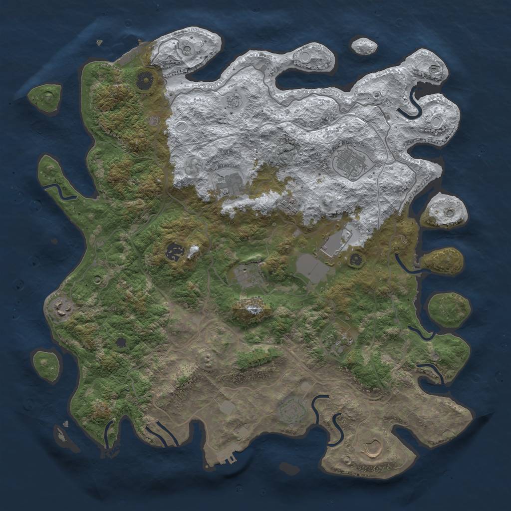Rust Map: Procedural Map, Size: 4250, Seed: 20011, 19 Monuments