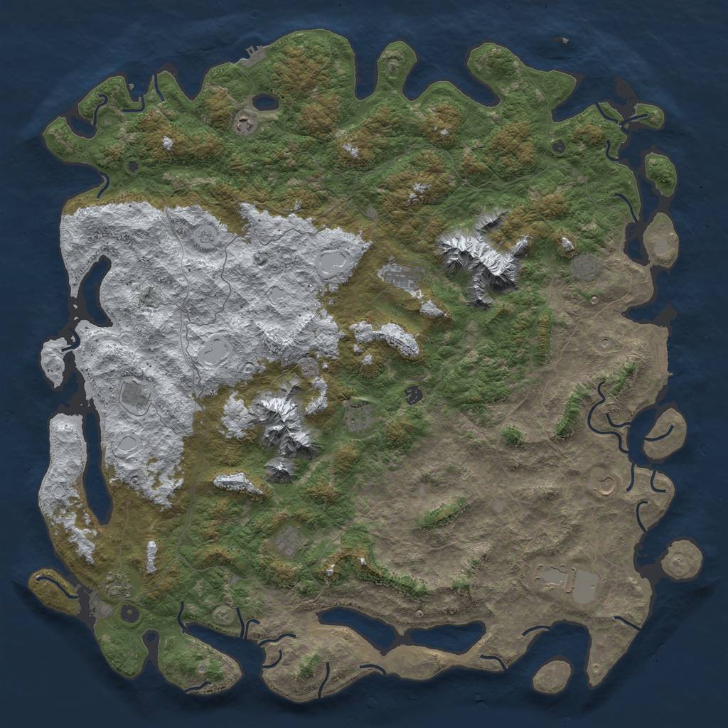 Rust Map: Procedural Map, Size: 6000, Seed: 632428, 20 Monuments