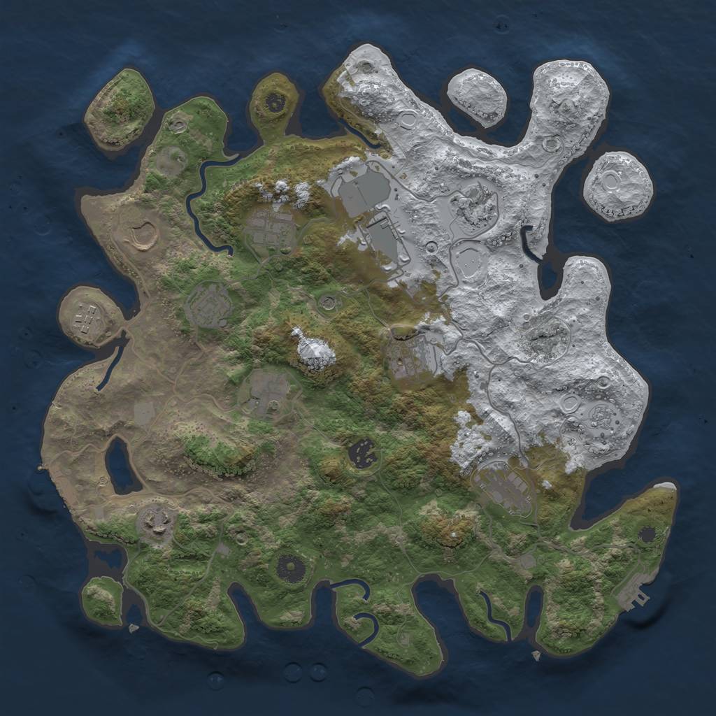 Rust Map: Procedural Map, Size: 3750, Seed: 1431778017, 20 Monuments