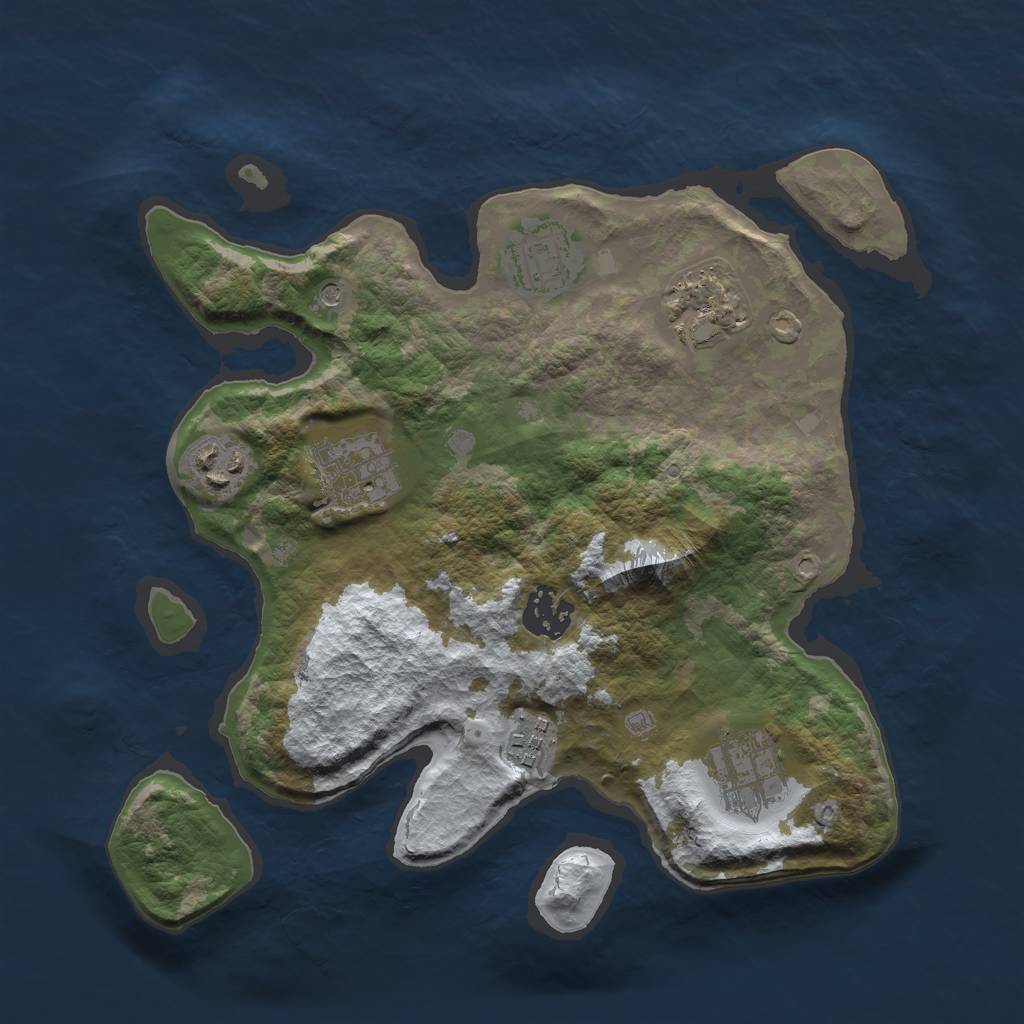 Rust Map: Barren, Size: 3000, Seed: 1499261729, 10 Monuments