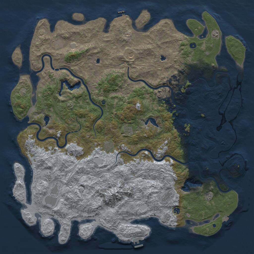 Rust Map: Procedural Map, Size: 6000, Seed: 777589, 17 Monuments