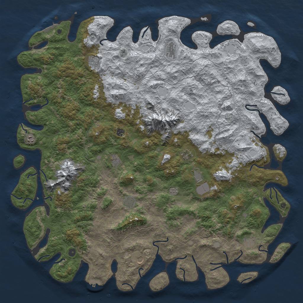 Rust Map: Procedural Map, Size: 6000, Seed: 40536, 20 Monuments