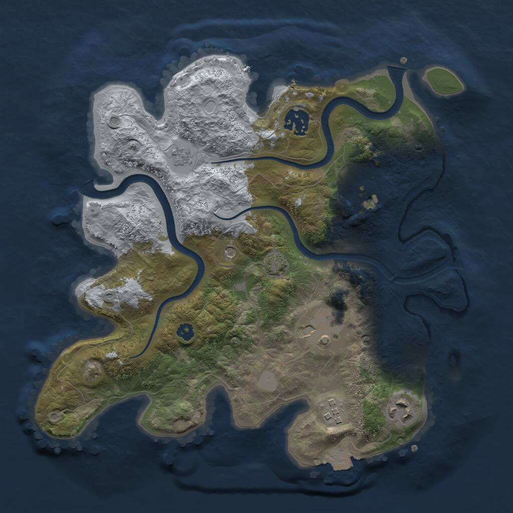 Rust Map: Procedural Map, Size: 3000, Seed: 1901180265, 9 Monuments