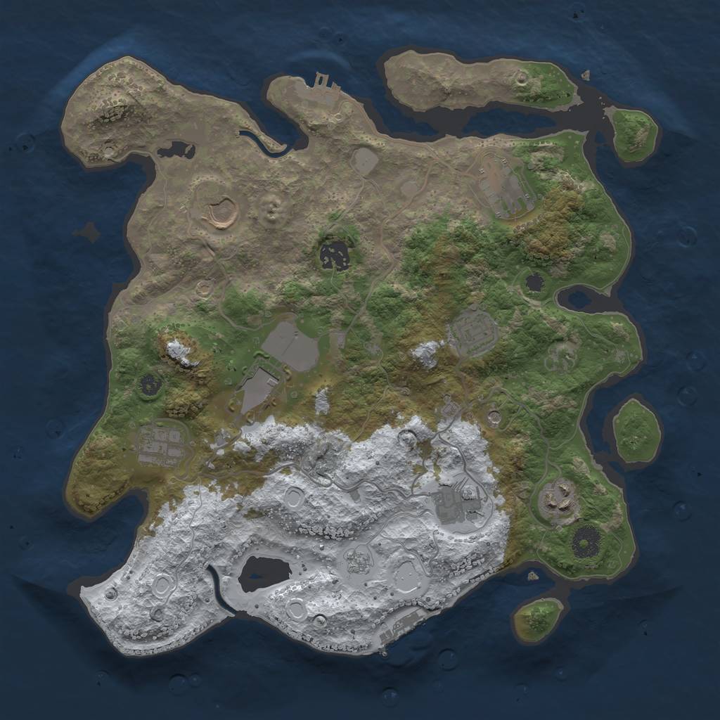 Rust Map: Procedural Map, Size: 3500, Seed: 20001803, 17 Monuments