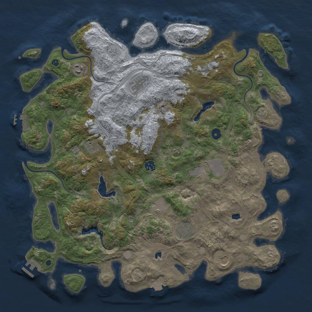 Rust Map: Procedural Map, Size: 4500, Seed: 1777269344, 16 Monuments