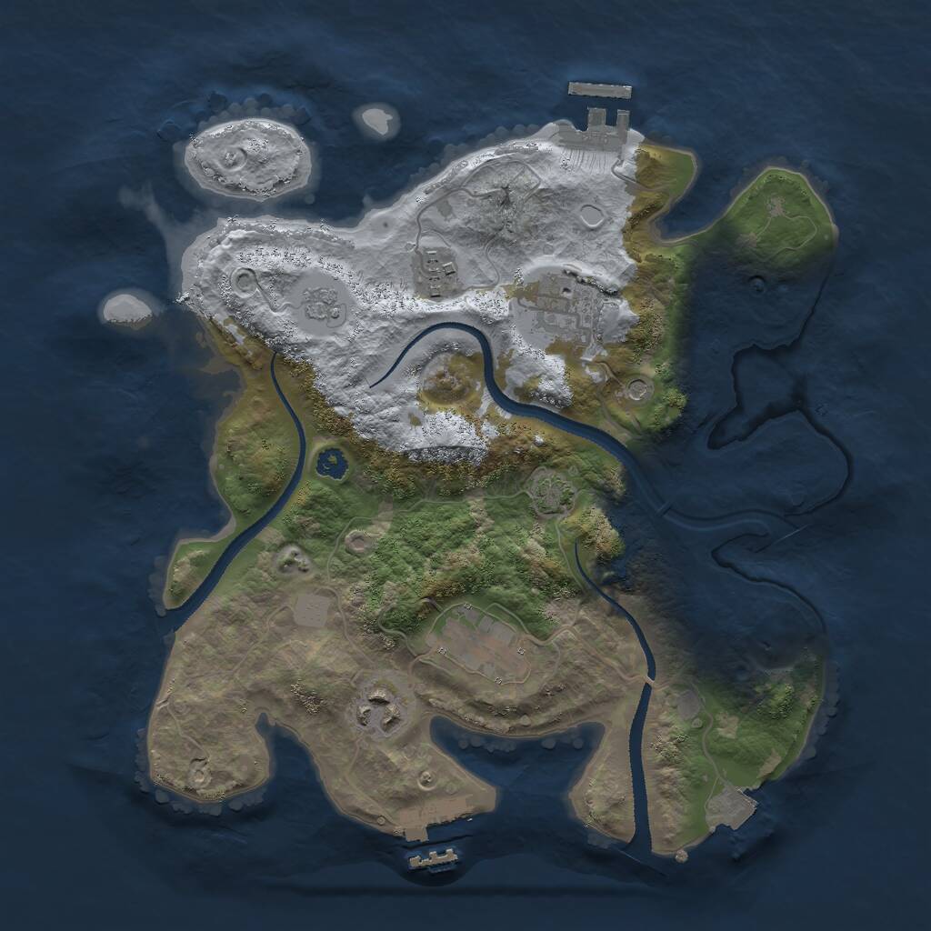 Rust Map: Procedural Map, Size: 3000, Seed: 81637, 10 Monuments