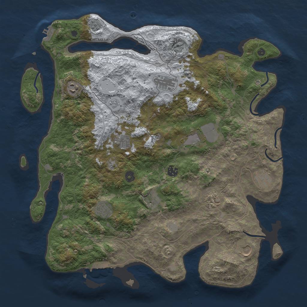 Rust Map: Procedural Map, Size: 4250, Seed: 7696, 20 Monuments