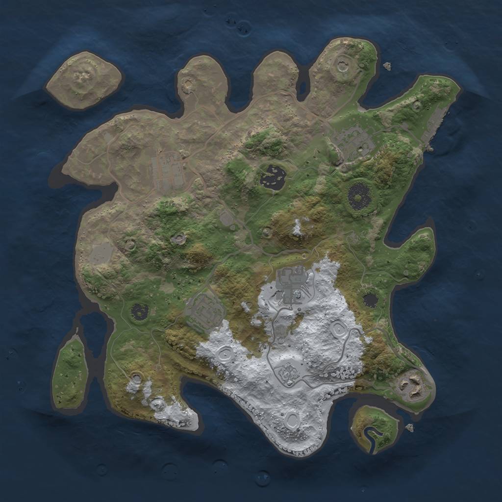Rust Map: Procedural Map, Size: 3000, Seed: 42424, 14 Monuments