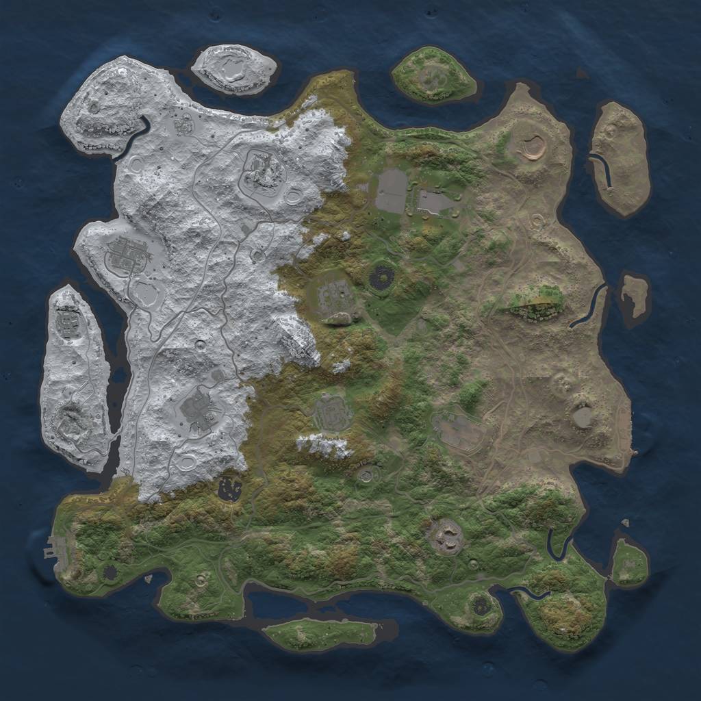 Rust Map: Procedural Map, Size: 4250, Seed: 10494707, 20 Monuments