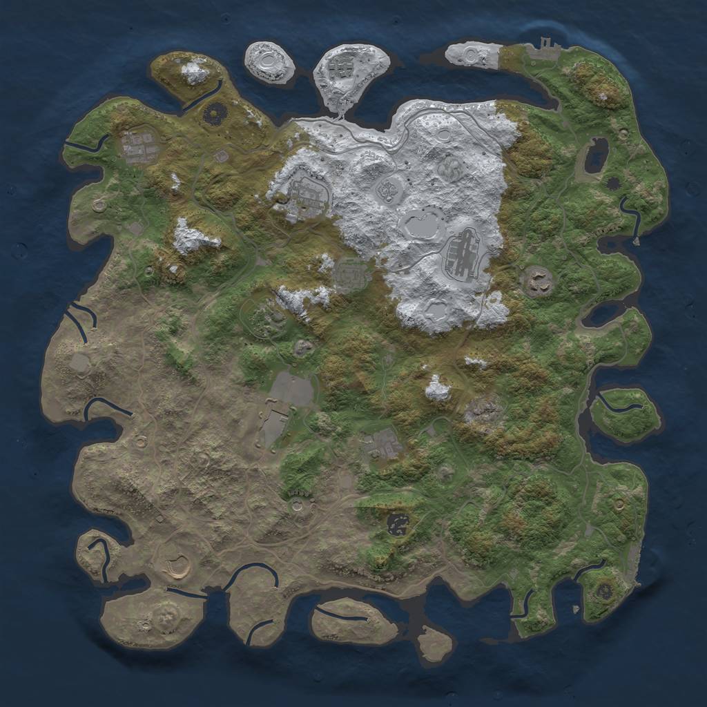 Rust Map: Procedural Map, Size: 4500, Seed: 3414, 20 Monuments