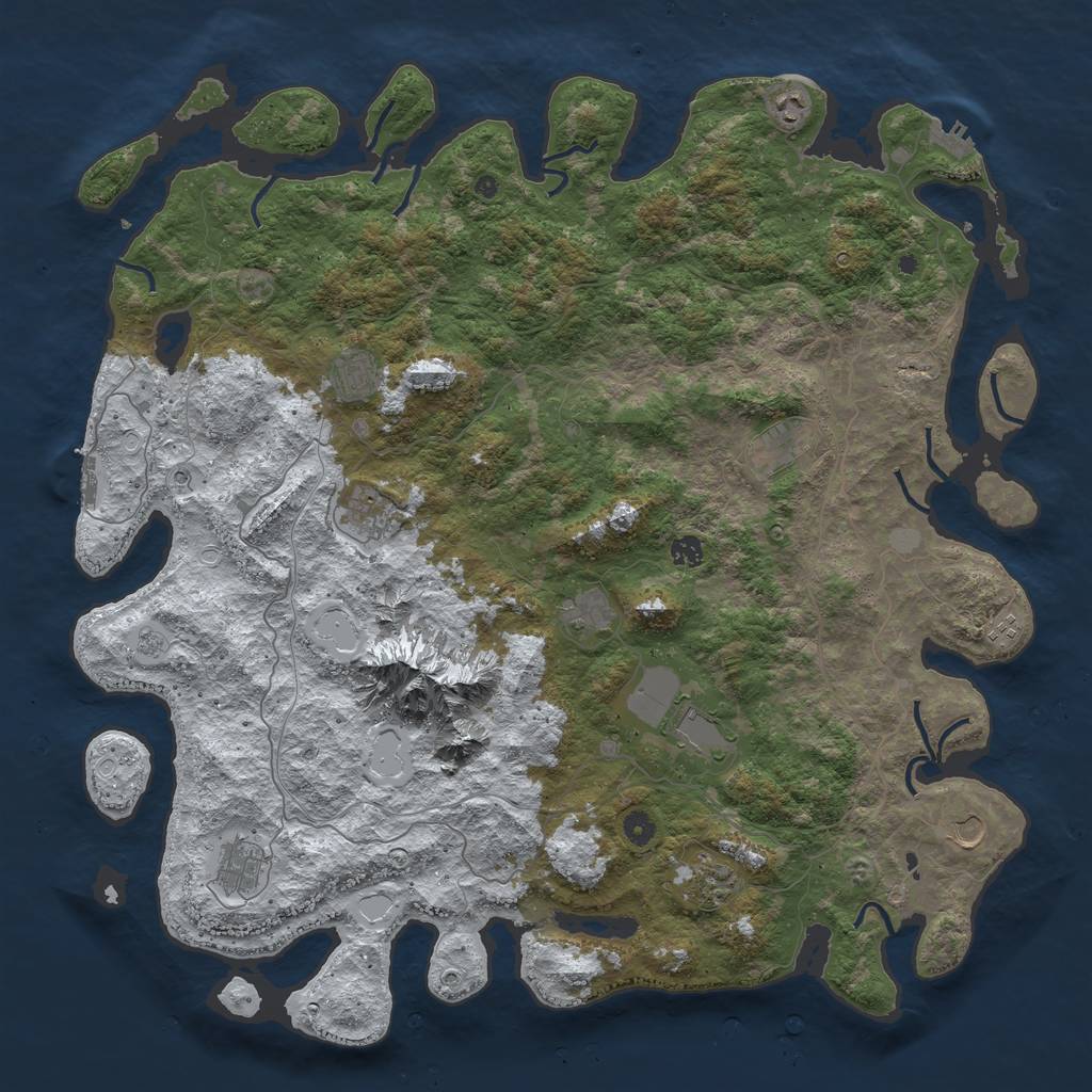 Rust Map: Procedural Map, Size: 5000, Seed: 648125, 20 Monuments