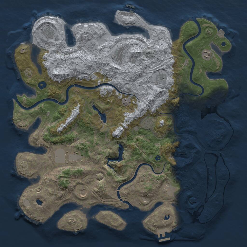 Rust Map: Procedural Map, Size: 4500, Seed: 1991, 15 Monuments