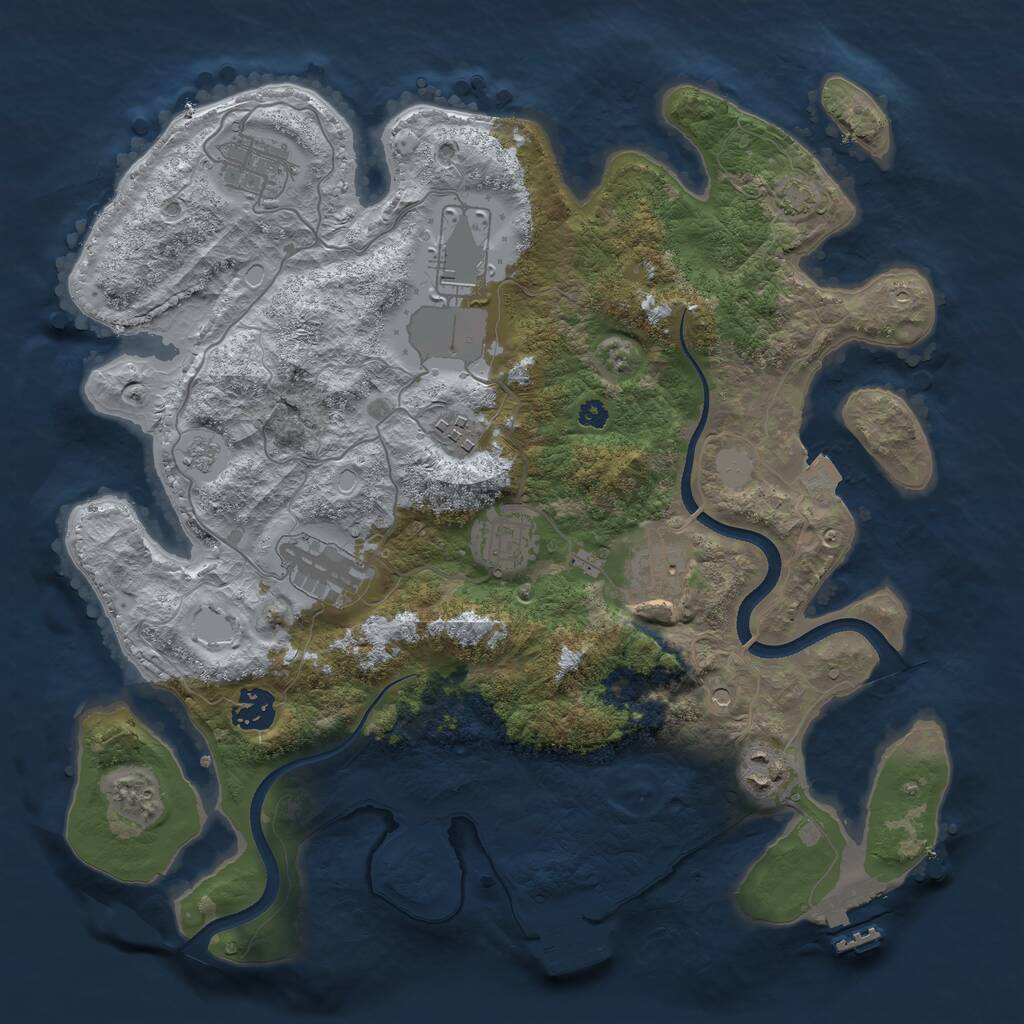 Rust Map: Procedural Map, Size: 3500, Seed: 2030900, 14 Monuments