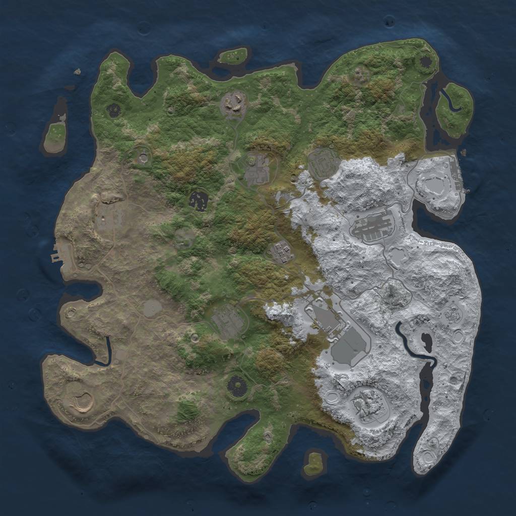 Rust Map: Procedural Map, Size: 3850, Seed: 1195598392, 20 Monuments