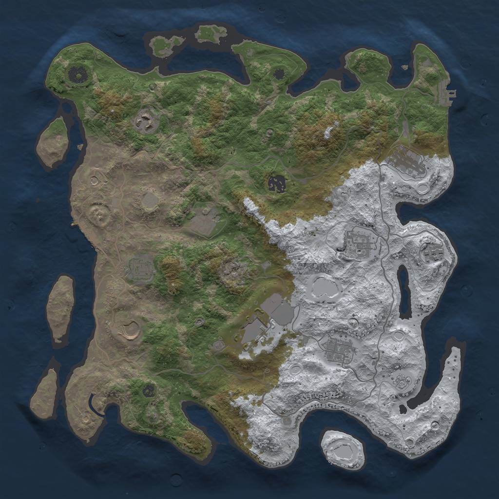 Rust Map: Procedural Map, Size: 4000, Seed: 352, 19 Monuments