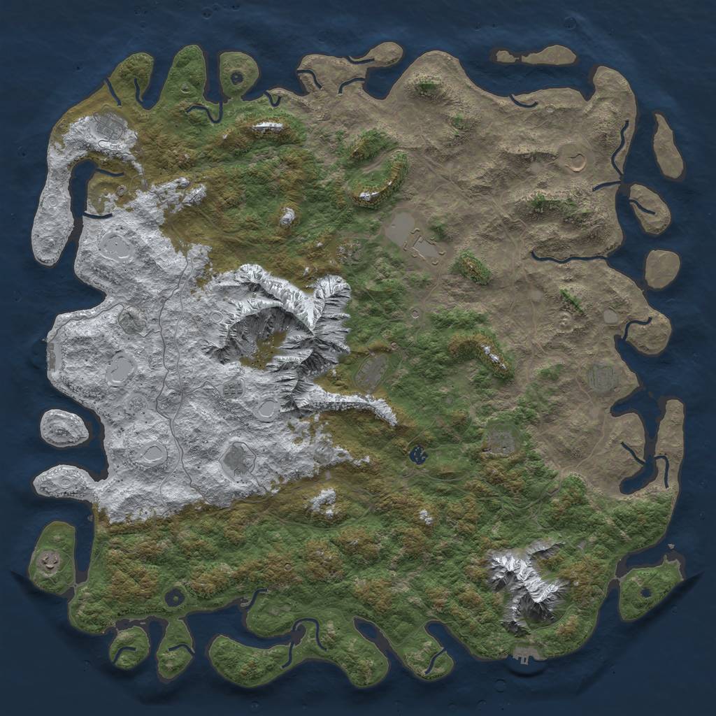 Rust Map: Procedural Map, Size: 6000, Seed: 4147, 20 Monuments