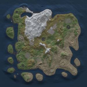 Thumbnail Rust Map: Procedural Map, Size: 3500, Seed: 385735582, 18 Monuments