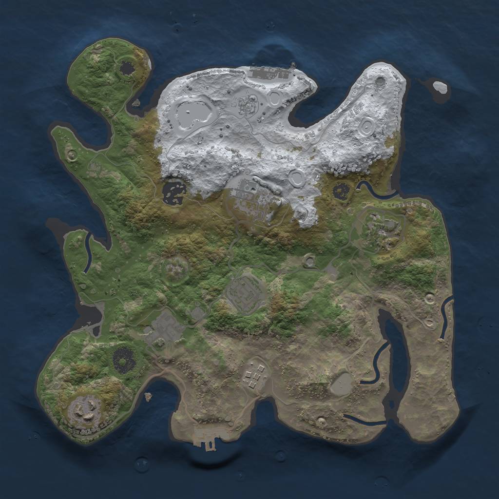 Rust Map: Procedural Map, Size: 3000, Seed: 109368075, 15 Monuments