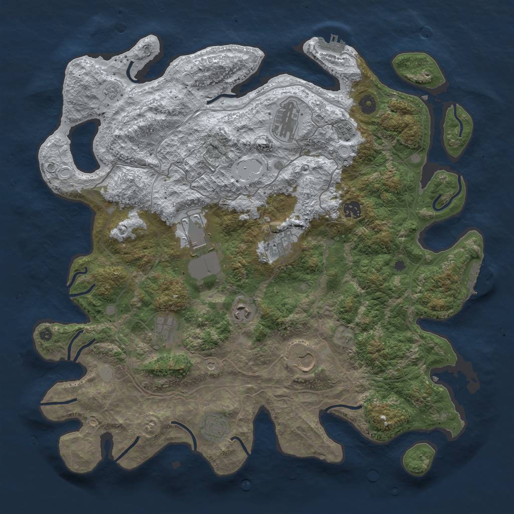 Rust Map: Procedural Map, Size: 4250, Seed: 297641214, 18 Monuments