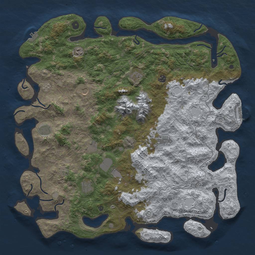 Rust Map: Procedural Map, Size: 5000, Seed: 4206969, 19 Monuments