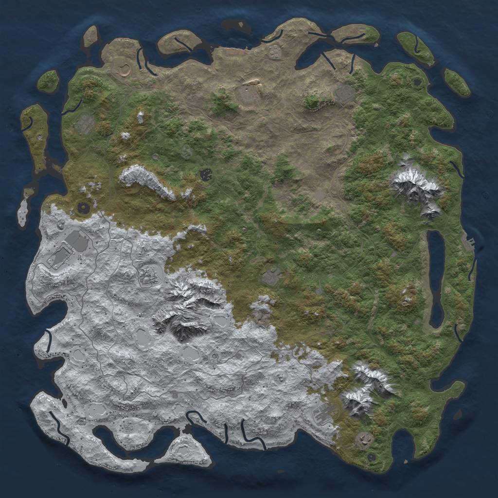 Rust Map: Procedural Map, Size: 6000, Seed: 2147473646, 20 Monuments