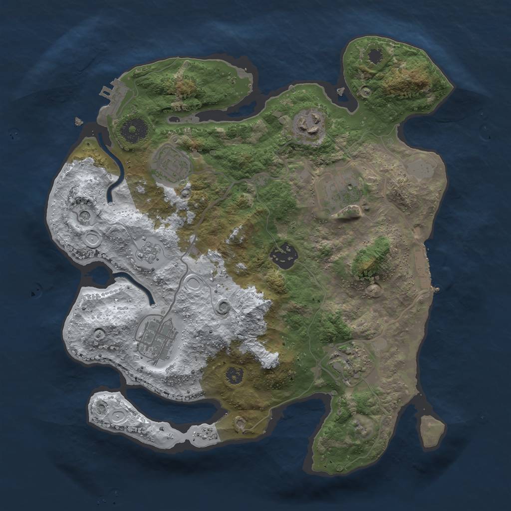 Rust Map: Procedural Map, Size: 3000, Seed: 113316, 15 Monuments