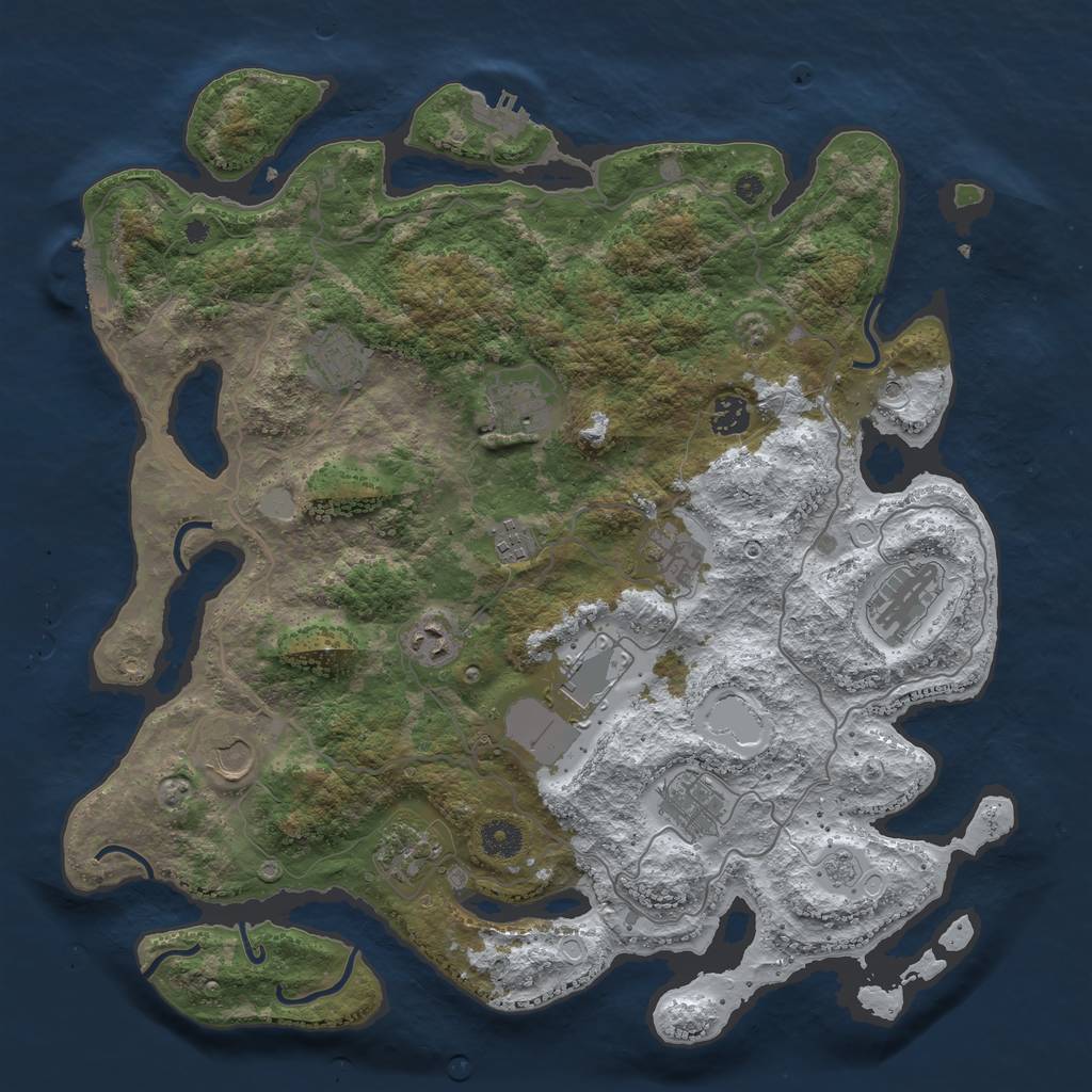 Rust Map: Procedural Map, Size: 4050, Seed: 26247246, 20 Monuments