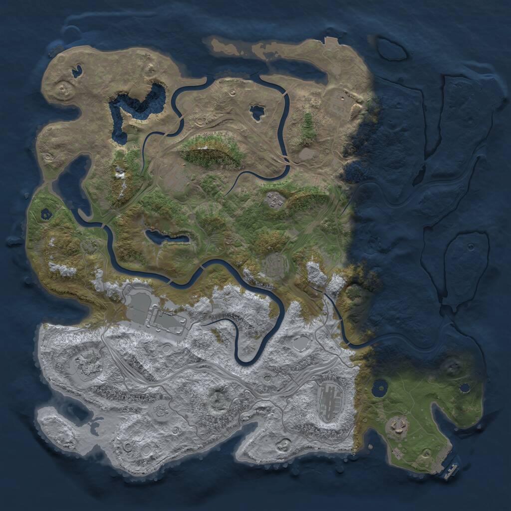 Rust Map: Procedural Map, Size: 4500, Seed: 906331307, 14 Monuments