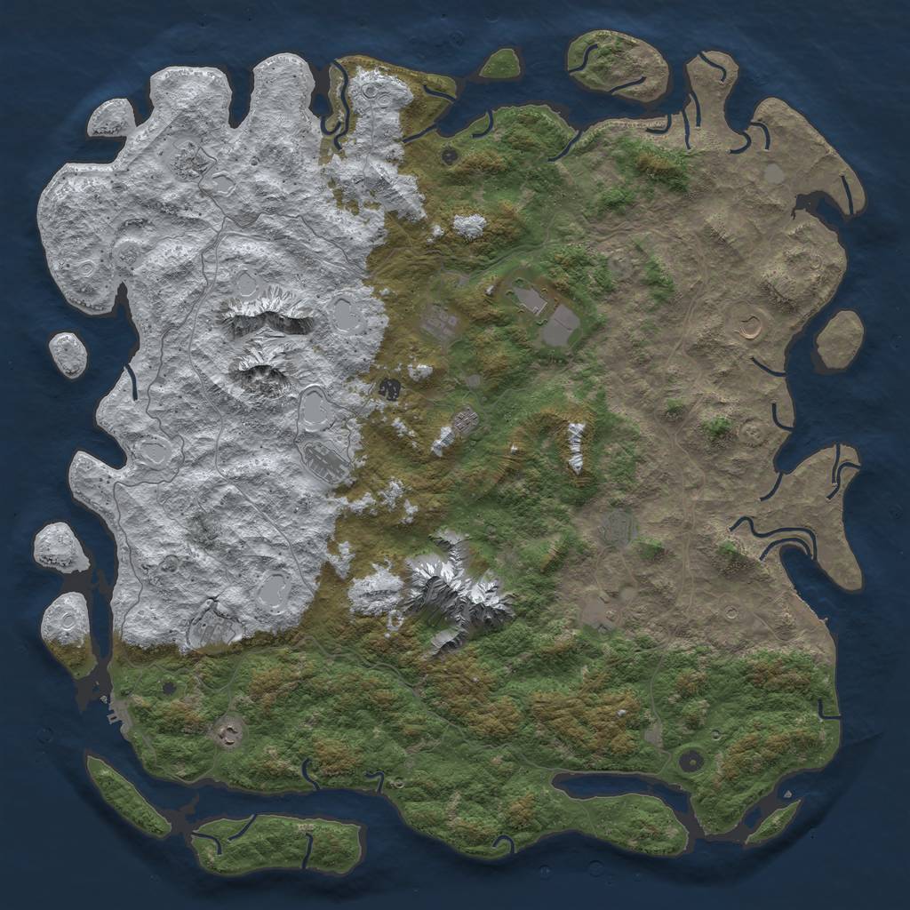 Rust Map: Procedural Map, Size: 6000, Seed: 967702922, 20 Monuments