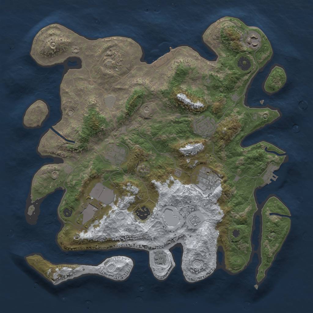 Rust Map: Procedural Map, Size: 3500, Seed: 22895749, 17 Monuments